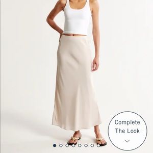 Abercrombie Faux Silk Column Maxi Skirt